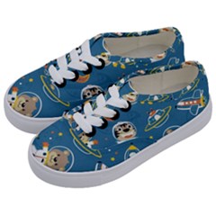 Seamless-pattern-funny-astronaut-outer-space-transportation Kids  Classic Low Top Sneakers by uniart180623