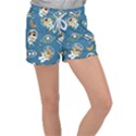 Seamless-pattern-funny-astronaut-outer-space-transportation Women s Velour Lounge Shorts View1