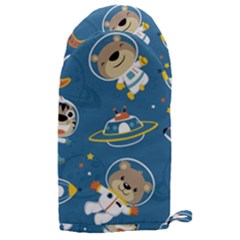 Seamless-pattern-funny-astronaut-outer-space-transportation Microwave Oven Glove by uniart180623