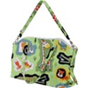 Seamless-pattern-with-wildlife-animals-cartoon Canvas Crossbody Bag View2