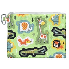 Seamless-pattern-with-wildlife-animals-cartoon Canvas Cosmetic Bag (xxl) by uniart180623