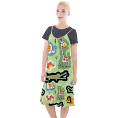 Seamless-pattern-with-wildlife-animals-cartoon Camis Fishtail Dress by uniart180623