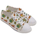 Background-with-owls-leaves-pattern Men s Low Top Canvas Sneakers View3