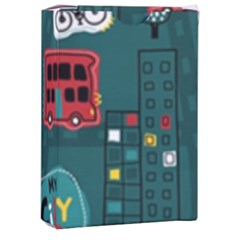 Seamless-pattern-hand-drawn-with-vehicles-buildings-road Playing Cards Single Design (rectangle) With Custom Box by uniart180623