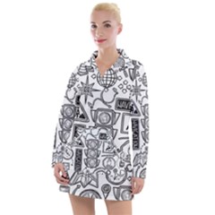 Navigation-seamless-pattern Women s Long Sleeve Casual Dress by uniart180623