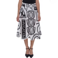 Navigation-seamless-pattern Perfect Length Midi Skirt by uniart180623