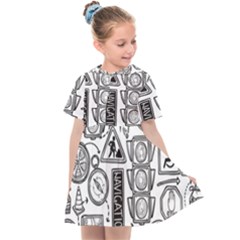 Navigation-seamless-pattern Kids  Sailor Dress by uniart180623