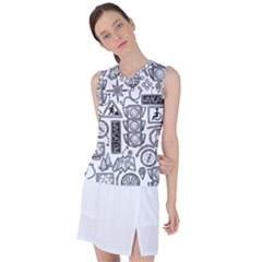 Navigation-seamless-pattern Women s Sleeveless Sports Top by uniart180623