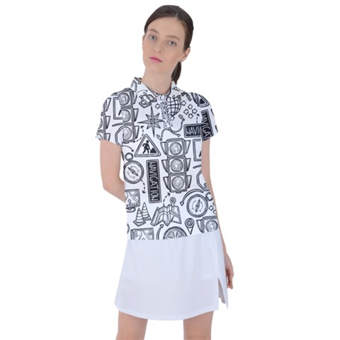 Navigation-seamless-pattern Women s Polo Tee by uniart180623