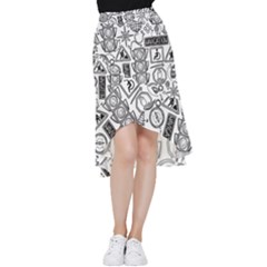 Navigation-seamless-pattern Frill Hi Low Chiffon Skirt by uniart180623