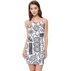 Navigation-seamless-pattern Summer Tie Front Dress by uniart180623