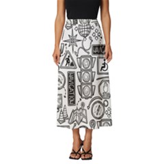 Navigation-seamless-pattern Classic Midi Chiffon Skirt by uniart180623