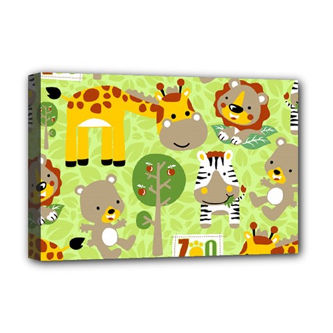 Funny-animals-cartoon Deluxe Canvas 18  X 12  (stretched) by uniart180623