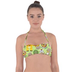 Funny-animals-cartoon Tie Back Bikini Top by uniart180623