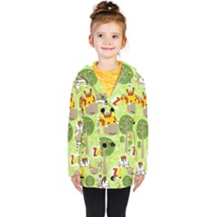 Funny-animals-cartoon Kids  Double Breasted Button Coat by uniart180623