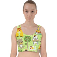 Funny-animals-cartoon Velvet Racer Back Crop Top by uniart180623