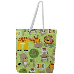 Funny-animals-cartoon Full Print Rope Handle Tote (large) by uniart180623