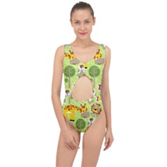 Funny-animals-cartoon Center Cut Out Swimsuit by uniart180623