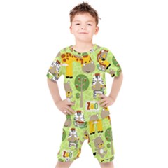 Funny-animals-cartoon Kids  Tee And Shorts Set by uniart180623