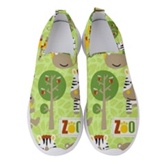 Funny-animals-cartoon Women s Slip On Sneakers