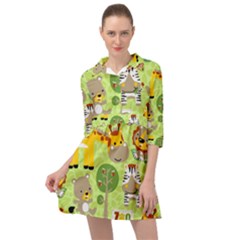 Funny-animals-cartoon Mini Skater Shirt Dress by uniart180623