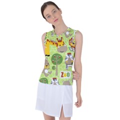 Funny-animals-cartoon Women s Sleeveless Sports Top by uniart180623