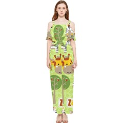 Funny-animals-cartoon Draped Sleeveless Chiffon Jumpsuit by uniart180623