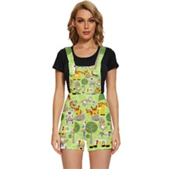 Funny-animals-cartoon Short Overalls by uniart180623