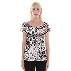 Mix-animal-skin-prints-seamless-pattern-vector Cap Sleeve Top by uniart180623