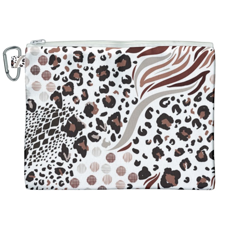 Mix-animal-skin-prints-seamless-pattern-vector Canvas Cosmetic Bag (XXL)