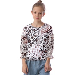 Mix-animal-skin-prints-seamless-pattern-vector Kids  Cuff Sleeve Top