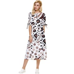 Mix-animal-skin-prints-seamless-pattern-vector Bow Sleeve Chiffon Midi Dress by uniart180623