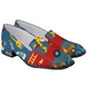 Seamless-pattern-vehicles-cartoon-with-funny-drivers Women s Classic Loafer Heels View3