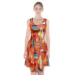 Seamless-pattern-vector-beach-holiday-theme-set Racerback Midi Dress by uniart180623