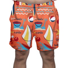 Seamless-pattern-vector-beach-holiday-theme-set Men s Shorts by uniart180623