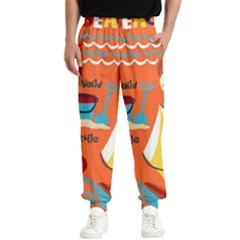 Seamless-pattern-vector-beach-holiday-theme-set Men s Elastic Waist Pants by uniart180623