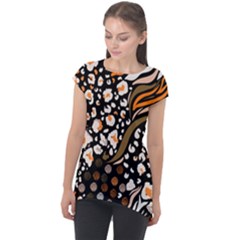 Trendy-mix-animal-skin-prints Cap Sleeve High Low Top by uniart180623