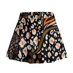 Trendy-mix-animal-skin-prints Mini Flare Skirt by uniart180623