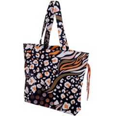 Trendy-mix-animal-skin-prints Drawstring Tote Bag by uniart180623