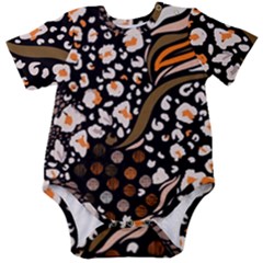 Trendy-mix-animal-skin-prints Baby Short Sleeve Bodysuit by uniart180623