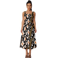 Trendy-mix-animal-skin-prints Square Neckline Tiered Midi Dress by uniart180623