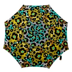 Seamless-leopard-wild-pattern-animal-print Hook Handle Umbrellas (medium) by uniart180623