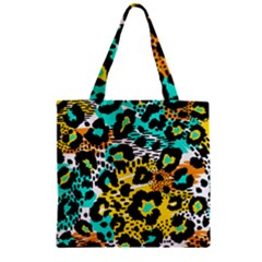 Seamless-leopard-wild-pattern-animal-print Zipper Grocery Tote Bag by uniart180623