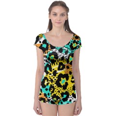 Seamless-leopard-wild-pattern-animal-print Boyleg Leotard  by uniart180623