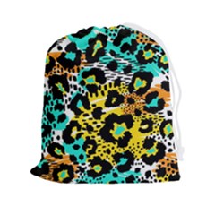 Seamless-leopard-wild-pattern-animal-print Drawstring Pouch (2xl) by uniart180623