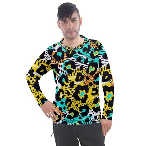 Seamless-leopard-wild-pattern-animal-print Men s Pique Long Sleeve Tee by uniart180623