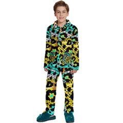 Seamless-leopard-wild-pattern-animal-print Kids  Long Sleeve Velvet Pajamas Set by uniart180623