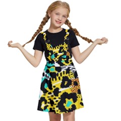 Seamless-leopard-wild-pattern-animal-print Kids  Apron Dress by uniart180623