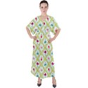 Birds-pattern-background V-Neck Boho Style Maxi Dress View1