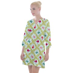 Birds-pattern-background Open Neck Shift Dress by uniart180623